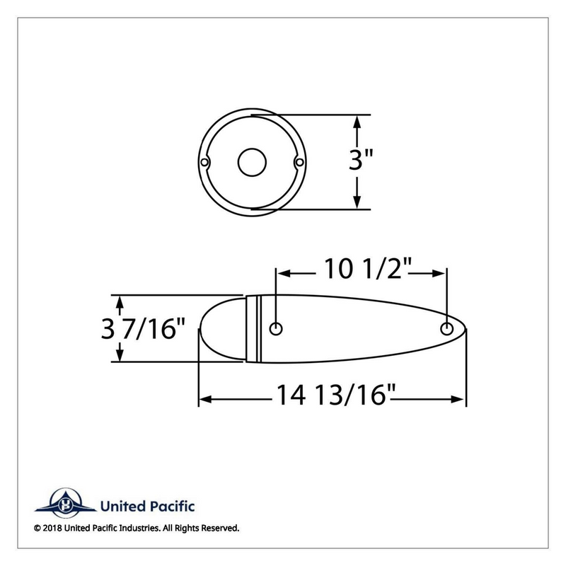 #30553 Chrome Die Cast Torpedo Cab Light With Watermelon Glass Lens & 1156 Bulb - Clear