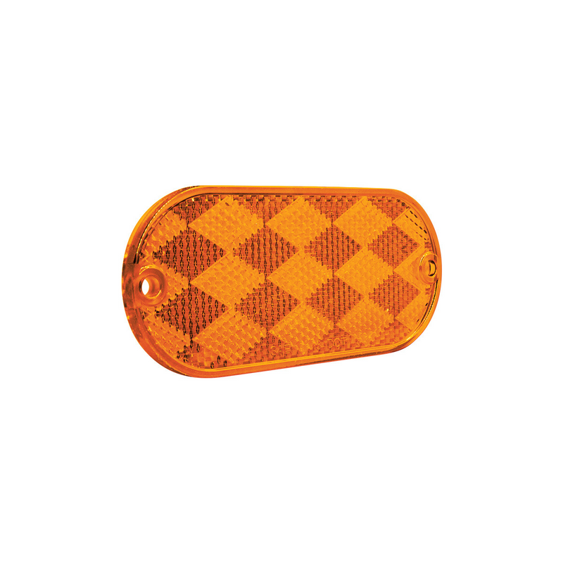 4" X 2" Oval Quick Mount Reflector - Amber (20 Pcs)