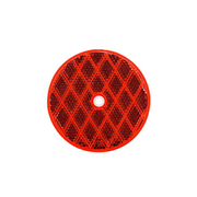 3 3/16" Round Center Bolt Reflector - Red (10 Pcs)