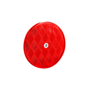 3 3/16" Round Center Bolt Reflector - Red (10 Pcs)
