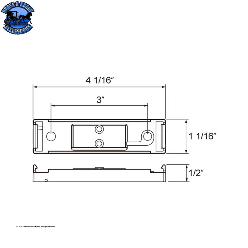 Soporte de montaje cromado para luz de montaje en guardabarros rectangular
