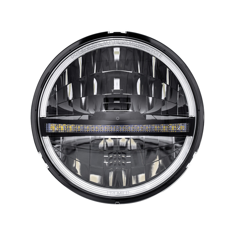 ULTRALIT - 20 High Power LED 5-3/4" Motorcycle Headlight With LED DRL/Position Light - Black