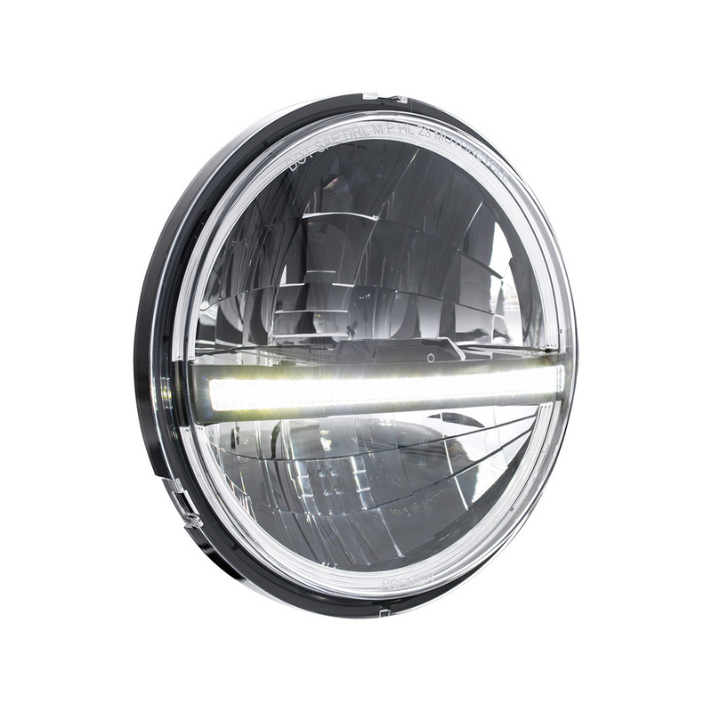 ULTRALIT - 20 High Power LED 5-3/4" Motorcycle Headlight With LED DRL/Position Light - Black