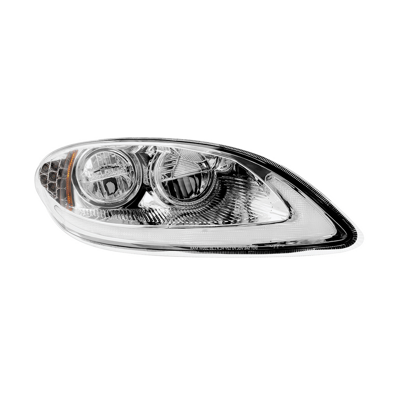 Chrome LED Headlight With LED Light Bar & Turn Signal For 2006-2017 International Prostar-Passenger