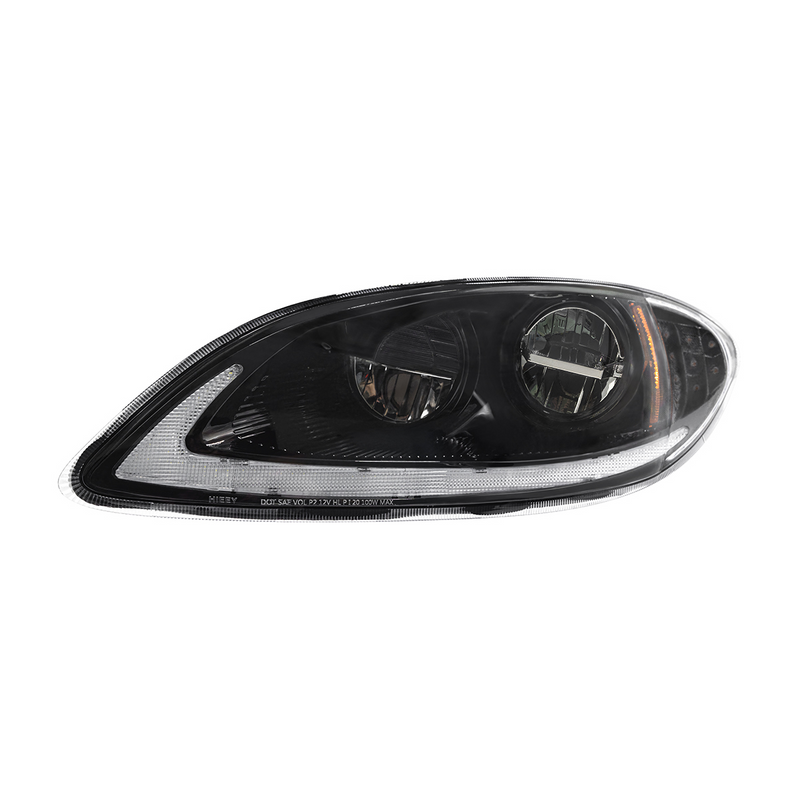 Blackout LED Headlight With LED Light Bar & Turn Signal For 2006-2017 International Prostar-Driver
