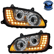 PROJECTION HEADLIGHT ASSEMBLY FOR 2007-2017 KENWORTH T660- PAIR HEADLIGHT Tan