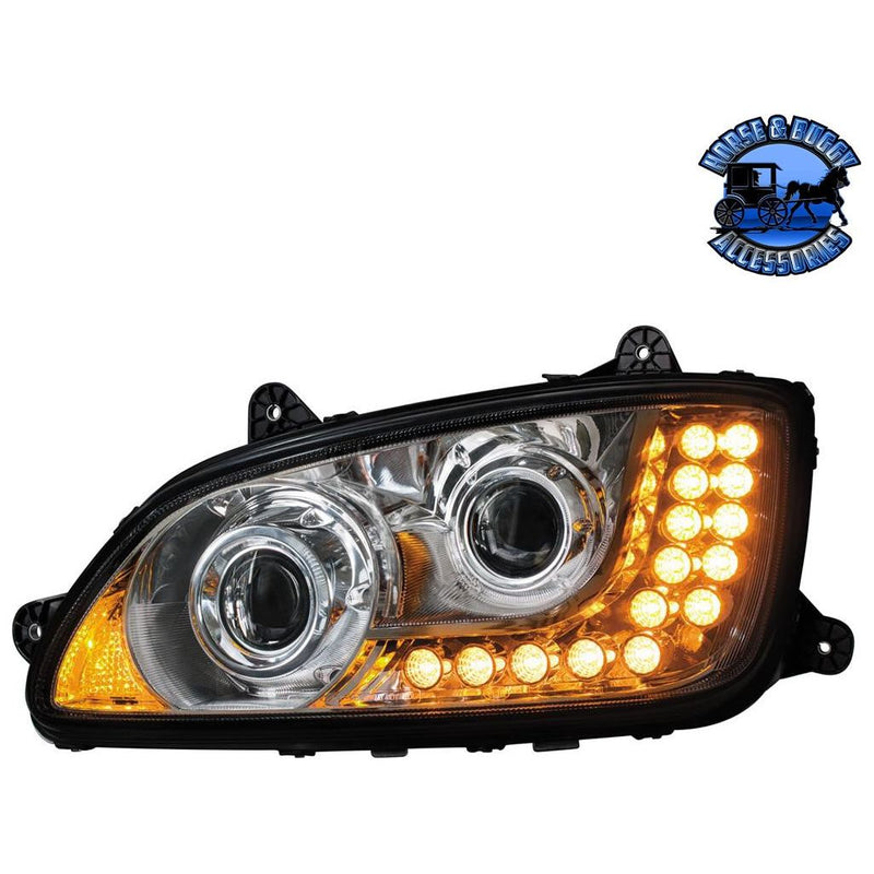 PROJECTION HEADLIGHT ASSEMBLY FOR 2007-2017 KENWORTH T660- PAIR HEADLIGHT Tan
