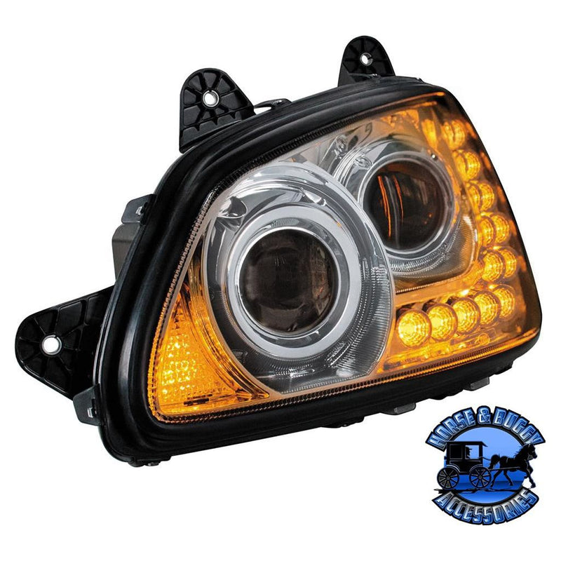 PROJECTION HEADLIGHT ASSEMBLY FOR 2007-2017 KENWORTH T660- PAIR HEADLIGHT Dark Khaki