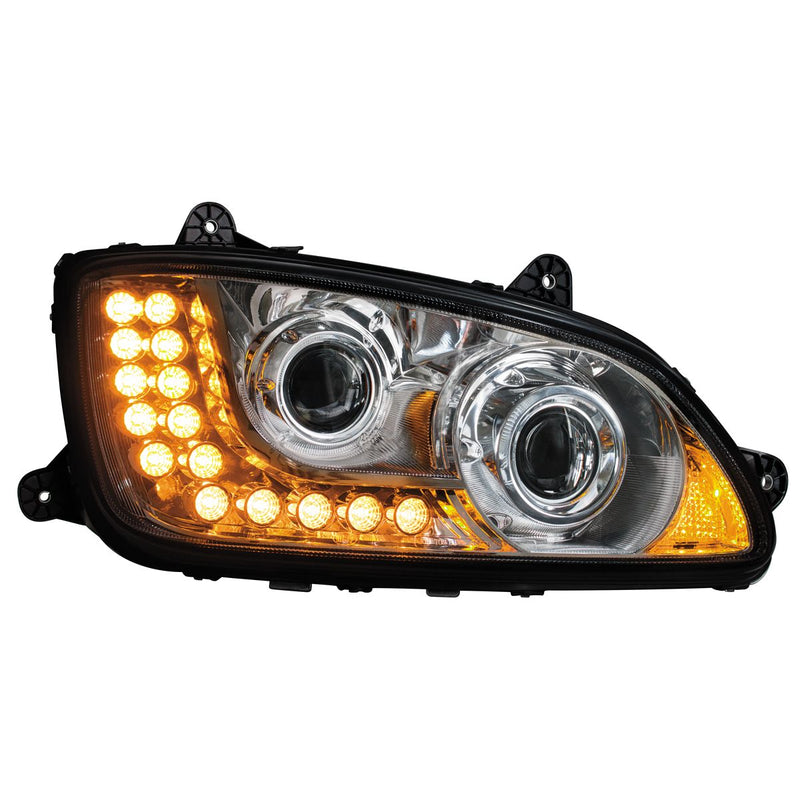 PROJECTION HEADLIGHT ASSEMBLY FOR 2007-2017 KENWORTH T660 (Choose Side) (Choose Color)