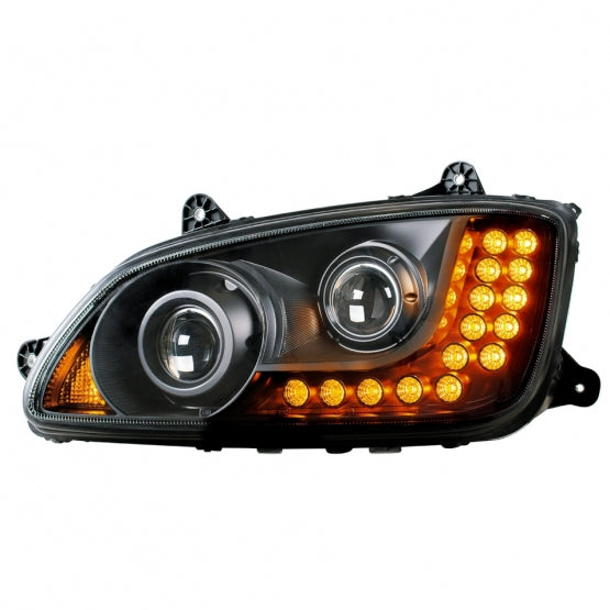PROJECTION HEADLIGHT ASSEMBLY FOR 2007-2017 KENWORTH T660 (Choose Side) (Choose Color)