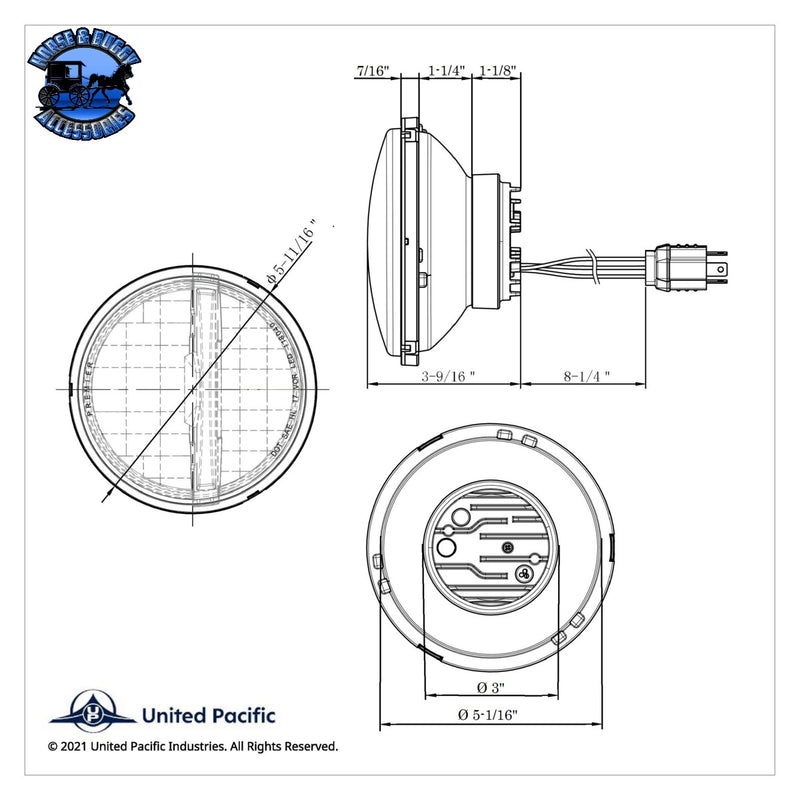 ULTRALIT - Faro delantero de 8 LED de alta potencia de 5-3/4" - Plata #31201