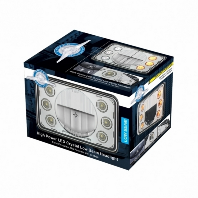 ULTRALIT - 4" X 6" LED Headlight With Dual Function 6 Amber LED Position Lights - Low Beam