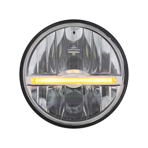Dim Gray ULTRALIT - 9 LED 5-3/4" LED Headlight With Amber LED Position Light Bar