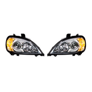 Chrome Projection Headlight Set For 2001-2020 Freightliner Columbia (Pair)