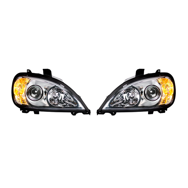 Chrome Projection Headlight Set For 2001-2020 Freightliner Columbia (Pair)
