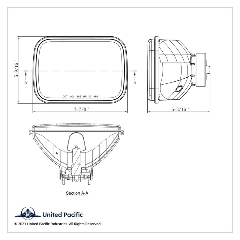 ULTRALIT - 5" X 7" Crystal Rectangular Headlight - Plastic Lens