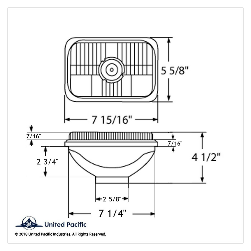 ULTRALIT - 5" X 7" Crystal Rectangular Headlight, Glass Lens