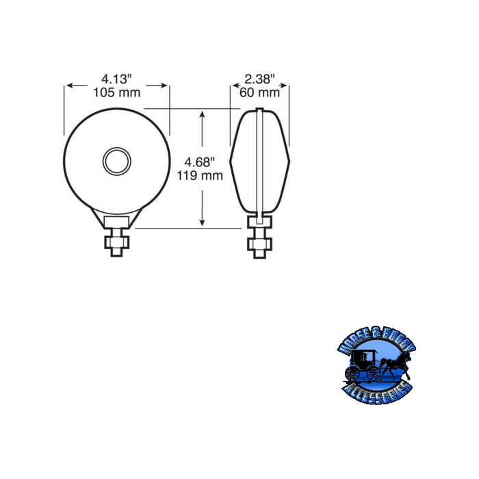 Lavender 313AA 4.125" Amber/Amber Incandescent Stop/ Turn, Double-Face, Round