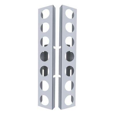 Kenworth Stainless Front Air Cleaner Bracket Only - 14 Light Cutouts (Pair) #31465 Light Gray