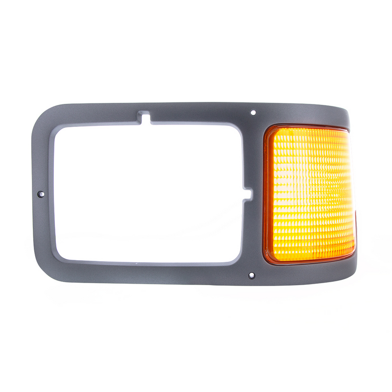 Gray Plastic Headlight Bezel With Parking Light For 2000-2015 Ford F-650/F-750 - Driver