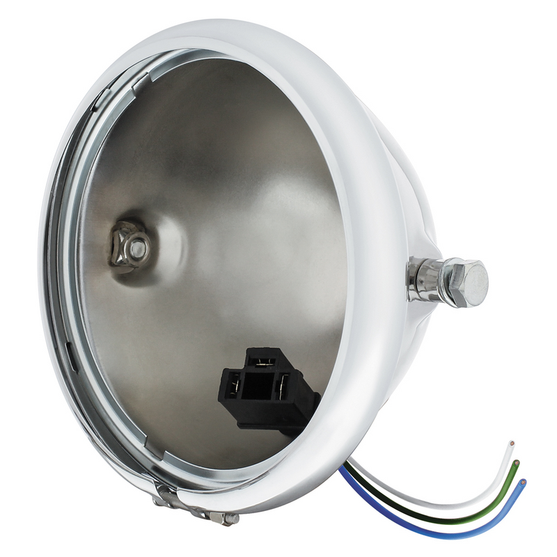 Chrome 5-3/4" Motorcycle Headlight Housing Only - Side Mount