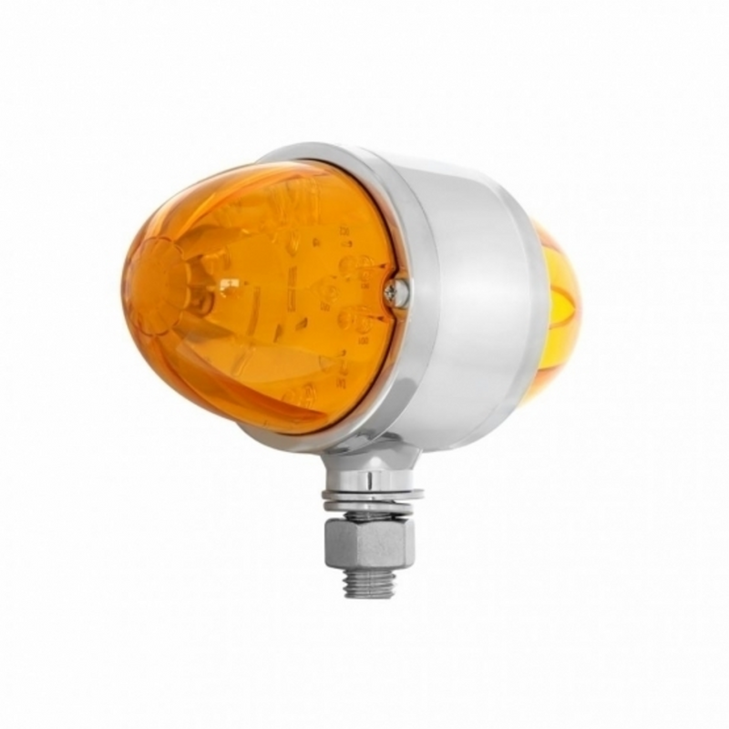 UP-32327 17 LED Watermelon Double Face Light W/Chrome Housing - Amber LED/Amber Lens