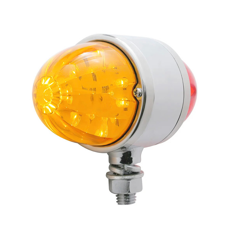 UP-32328 17 LED Watermelon Double Face Light W/Chrome Housing - Red LED/Red Lens