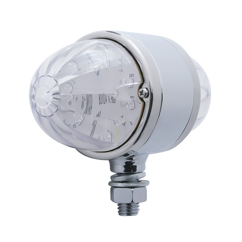UP-32329 17 LED Watermelon Double Face Light W/Chrome Housing - Amber & Red LED/Clear Lens