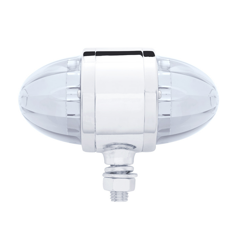 UP-32329 17 LED Watermelon Double Face Light W/Chrome Housing - Amber & Red LED/Clear Lens