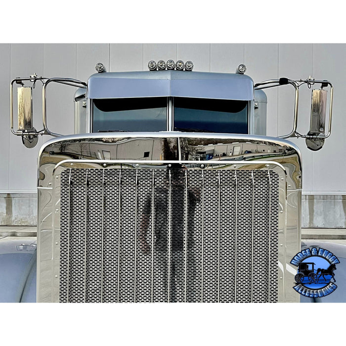 Dark Gray 33-3/4" STAINLESS STEEL KENWORTH STYLE VERTICAL GRILLE BAR FOR PETERBILT 359, 379 up-21160 GRILL