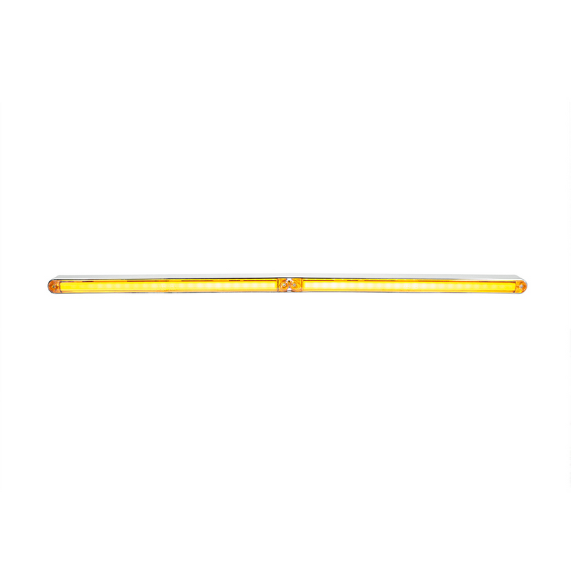 Dual 24 LED Dual Function 12" GloLight Bar With Bezel - Amber LED/Amber Lens