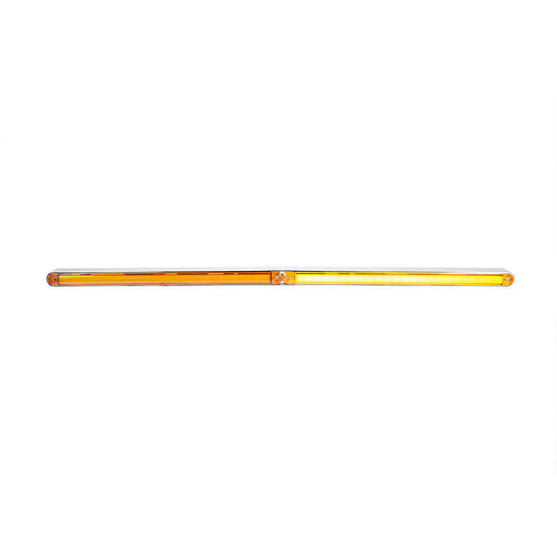 Dual 24 LED Dual Function 12" GloLight Bar With Bezel - Amber LED/Amber Lens