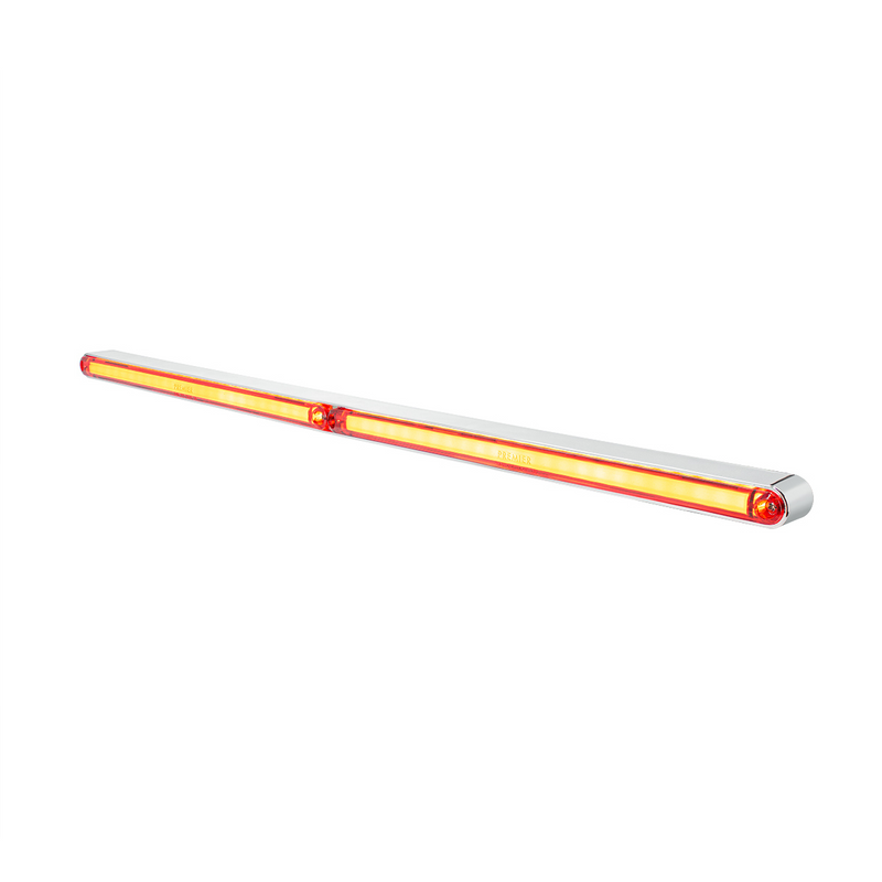 Dual 24 LED Dual Function 12" GloLight Bar With Bezel - Red LED/Red Lens