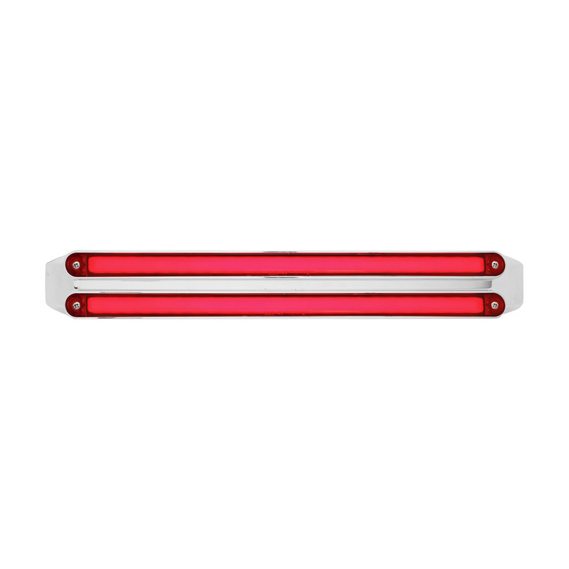 Dual 24 LED Dual Function 12" GloLight Bar With Bezel - Red LED/Red Lens
