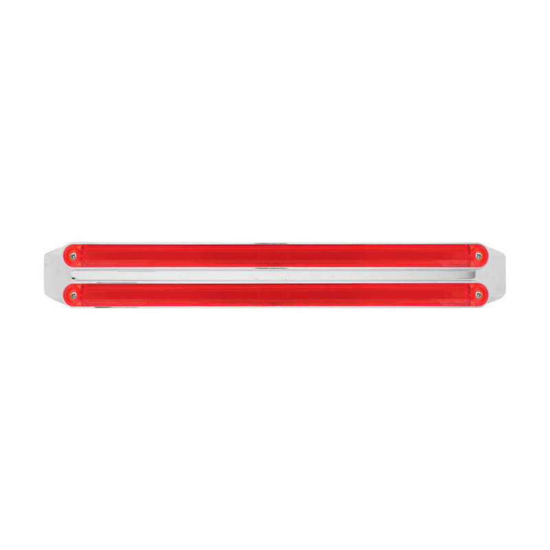 Dual 24 LED Dual Function 12" GloLight Bar With Bezel - Red LED/Red Lens
