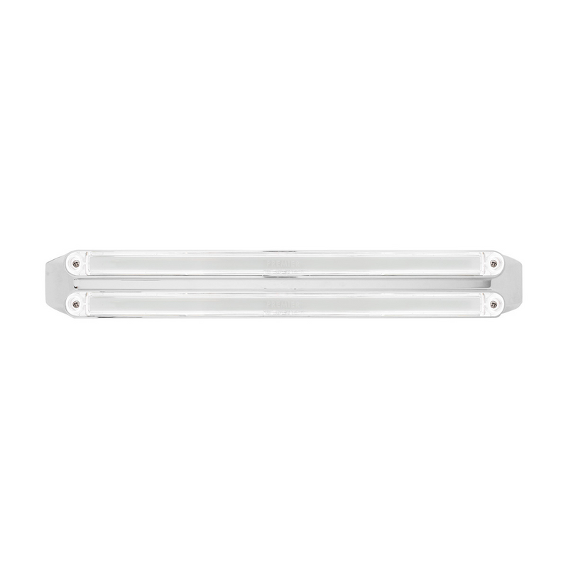 Dual 24 LED Dual Function 12" GloLight Bar With Bezel - Red LED/Clear Lens