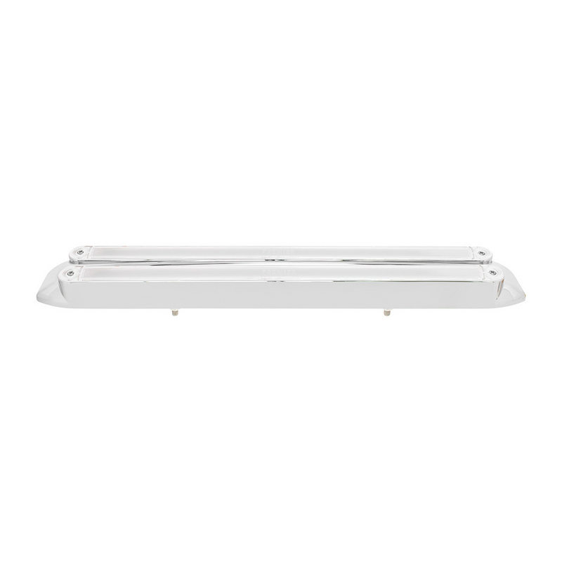Dual 24 LED Dual Function 12" GloLight Bar With Bezel - Red LED/Clear Lens