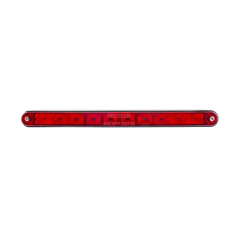 UP-32778 10 LED 9" Split Turn Function Light Bar With Bezel - Red LED/Red Lens
