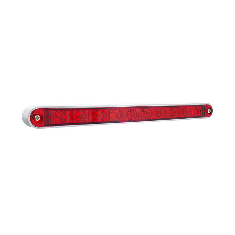 UP-32778 10 LED 9" Split Turn Function Light Bar With Bezel - Red LED/Red Lens