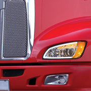 Chrome Projection Headlight With LED Turn Signal & Position Light For 2008-2017 Kenworth T660 - Driver Maroon
