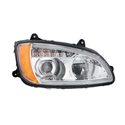 Chrome Full LED Projection Headlight With Turn Signal & Position Light Bar For 2008-2017 Kenworth T660 - Passenger