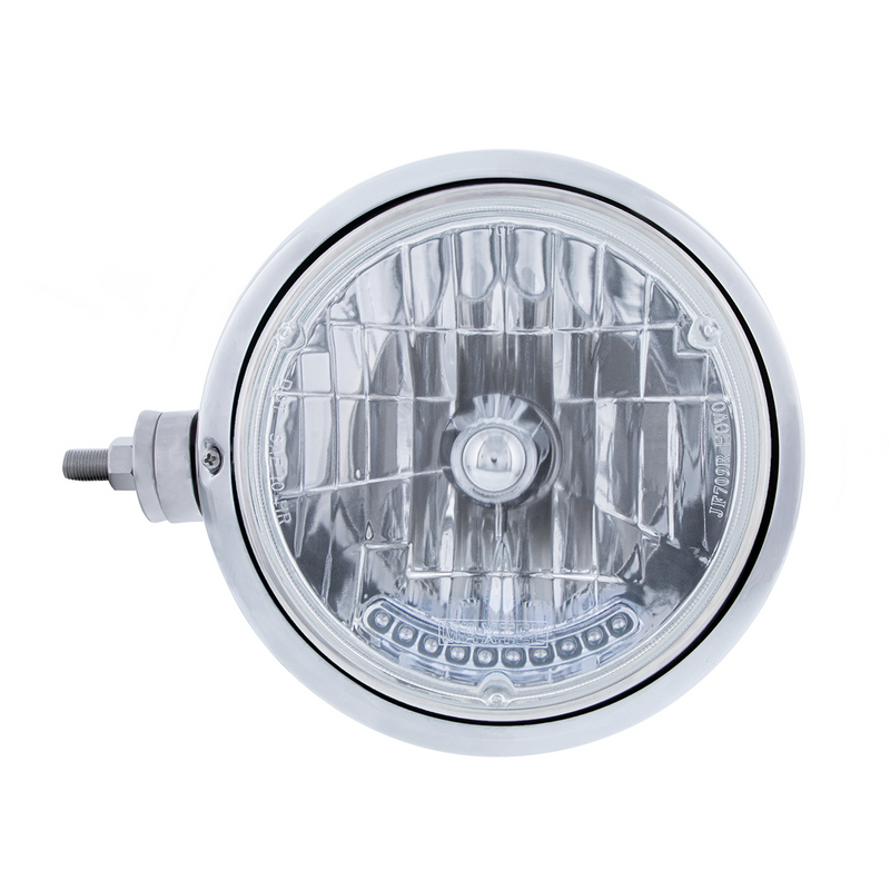 SS Guide 682-C Style Headlight Assembly W/Crystal Lens & 10 LEDs Position Light - L/H (Horizontal Mount)