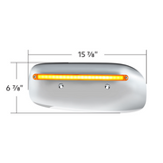 24 LED GloLight Rear Headlight Housing Cover For 2008-2023 Peterbilt 389 (Driver)- Amber LED/Lens