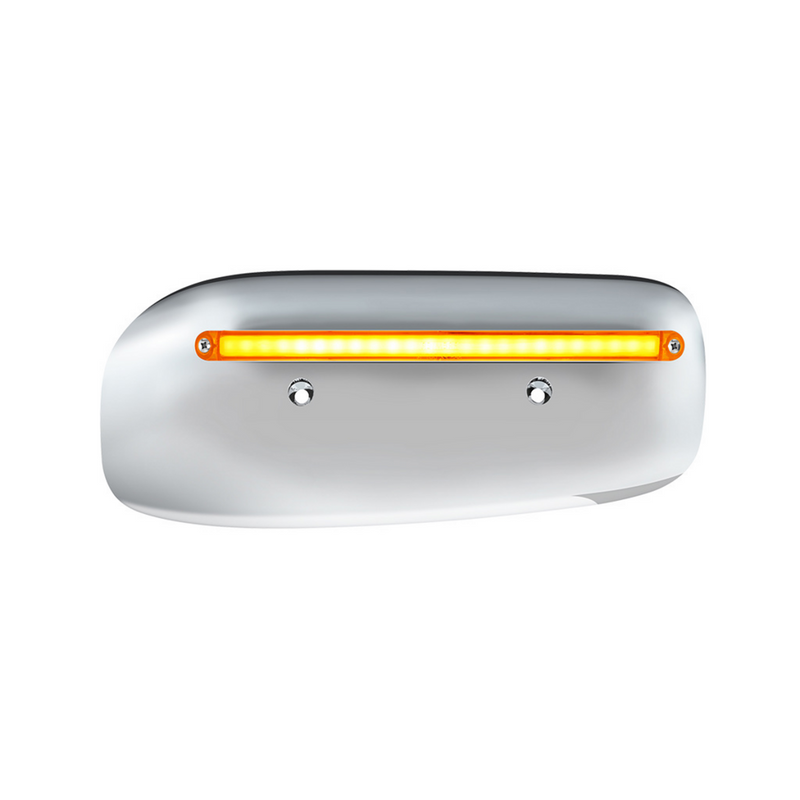 24 LED GloLight Rear Headlight Housing Cover For 2008-2023 Peterbilt 389 (Passenger)- Amber LED/Lens