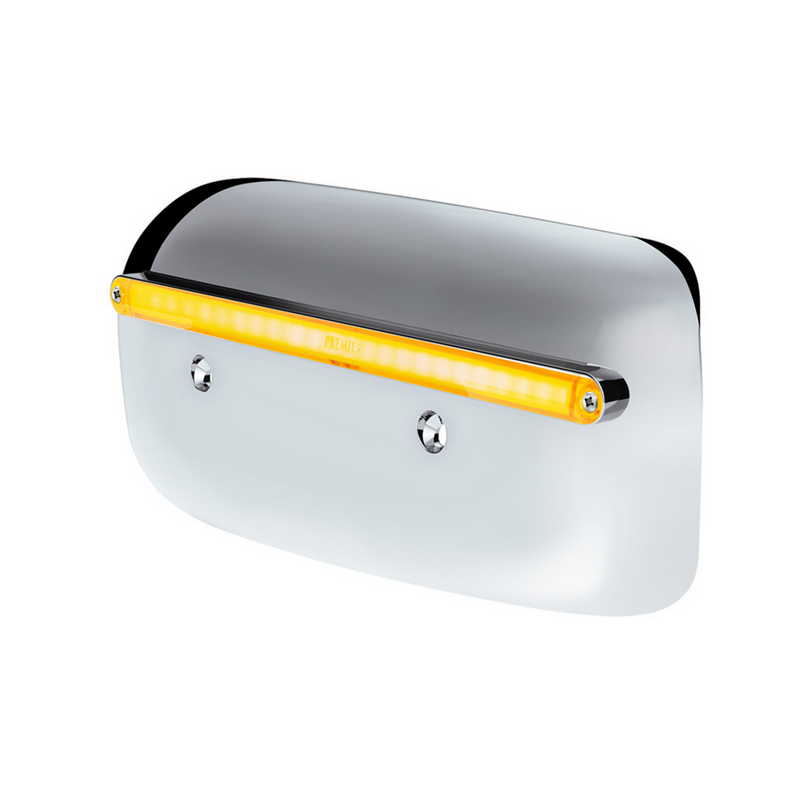 24 LED GloLight Rear Headlight Housing Cover For 2008-2023 Peterbilt 389 (Passenger)- Amber LED/Lens