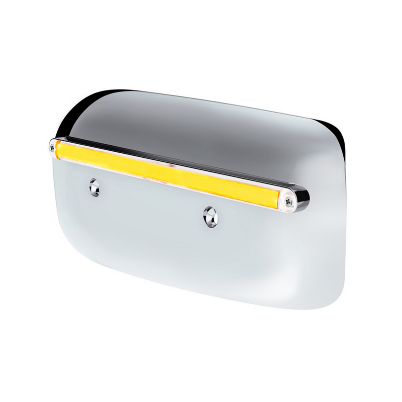 24 LED GloLight Rear Headlight Housing Cover For 2008-2023 Peterbilt 389 (Passenger)- Amber LED/Clear Lens