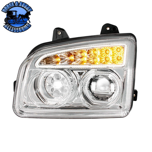 11 LED Headlight For 2015-2024 Kenworth T880 (Choose Side) (Choose Color) Headlight Driver / Chrome Light Gray