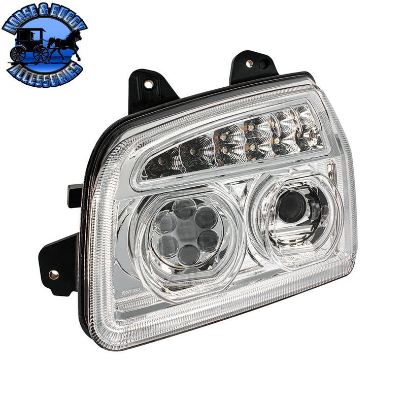 11 LED Headlight For 2015-2024 Kenworth T880 (Choose Side) (Choose Color) Headlight Driver / Chrome,Driver / Black,Passenger / Chrome,Passenger / Black Gray