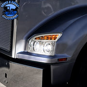 11 LED Headlight For 2015-2024 Kenworth T880 (Choose Side) (Choose Color) Headlight Driver / Chrome,Driver / Black,Passenger / Chrome,Passenger / Black Dark Slate Gray