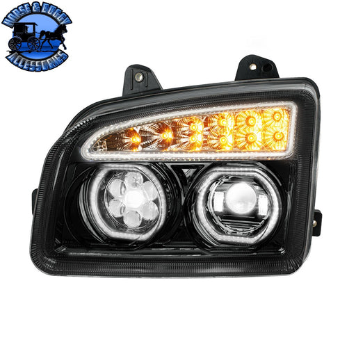 11 LED Headlight For 2015-2024 Kenworth T880 (Choose Side) (Choose Color) Headlight Driver / Black Wheat
